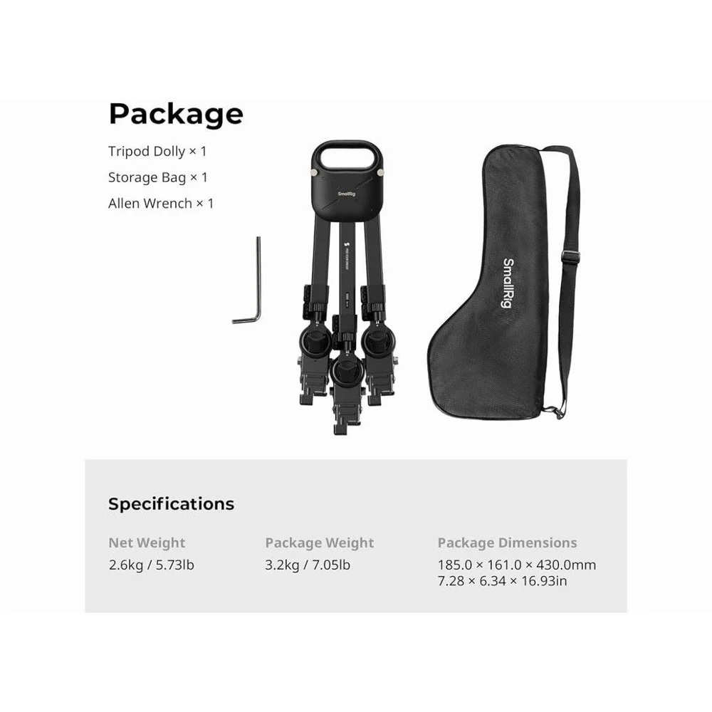 SmallRig Quick-Lock Photography Heavy‎ Duty Tripod Dolly with 3